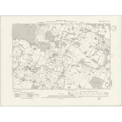 1906 Map of Kent LIII.NE, 1939 Print