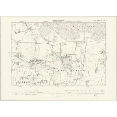 1896 Map of Kent LIII.NW, 1898 Print