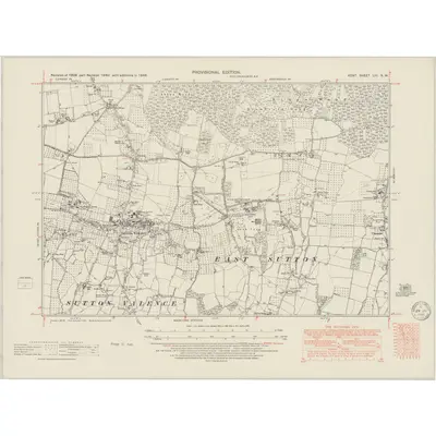 1940 Map of Kent LIII.NW, 1950 Print