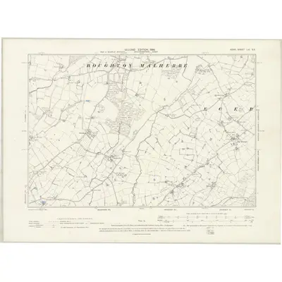 1896 Map of Kent LIII.SE, 1898 Print