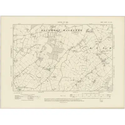 1906 Map of Kent LIII.SE, 1908 Print
