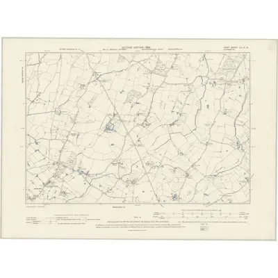1896 Map of Kent LIII.SW, 1898 Print