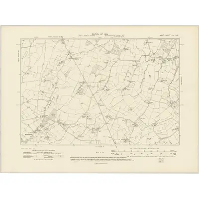 1906 Map of Kent LIII.SW, 1909 Print