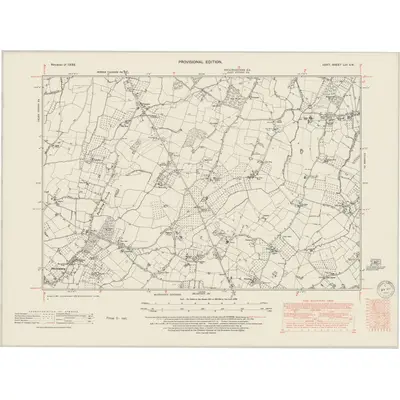 1939 Map of Kent LIII.SW, 1950 Print