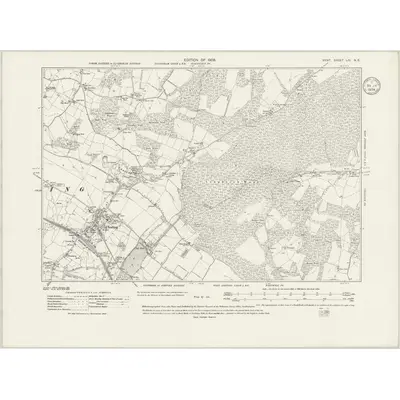 1906 Map of Kent LIV.NE, 1934 Print
