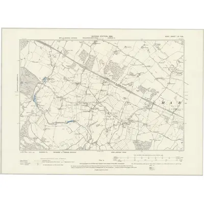 1896 Map of Kent LIV.NW, 1898 Print
