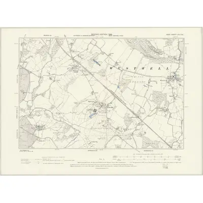 1896 Map of Kent LIV.SE, 1898 Print
