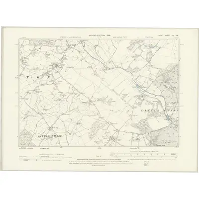 1896 Map of Kent LIV.SW, 1898 Print