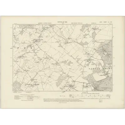 1906 Map of Kent LIV.SW, 1909 Print