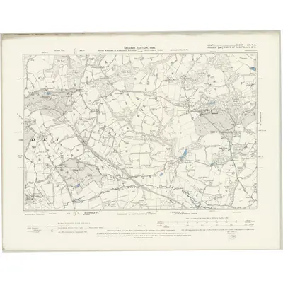 1895 Map of Kent LIX.NE, 1898 Print