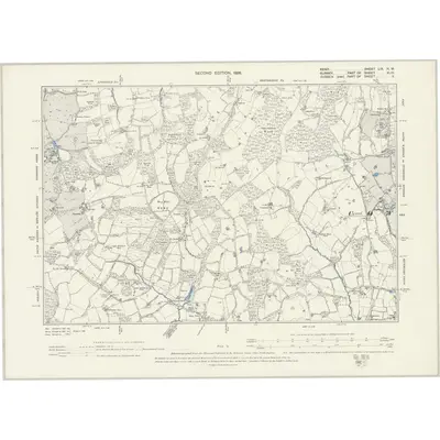 1895 Map of Kent LIX.NW, 1898 Print