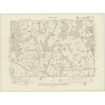 1907 Map of Kent LIX.NW, 1910 Print