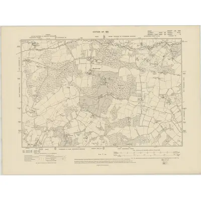 1907 Map of Kent LIX.SW, 1910 Print