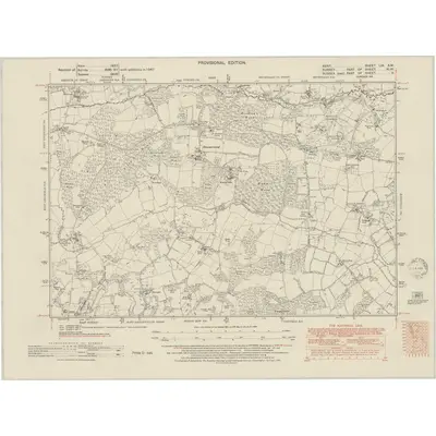 1947 Map of Kent LIX.SW, 1951 Print