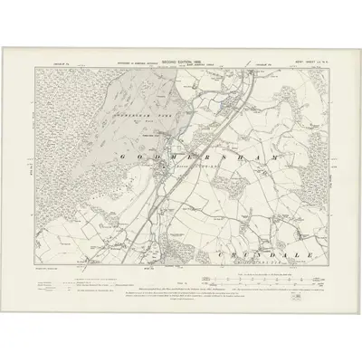 1896 Map of Kent LV.NE, 1898 Print