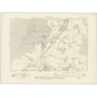 1906 Map of Kent LV.NE, 1908 Print