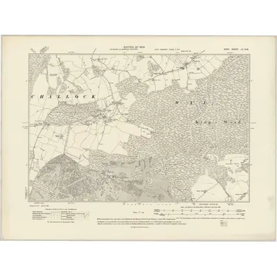 1906 Map of Kent LV.NW, 1908 Print