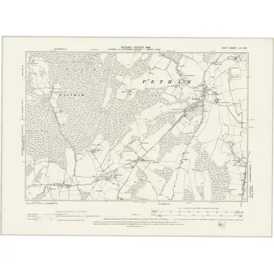 1896 Map of Kent LVI.NW, 1898 Print
