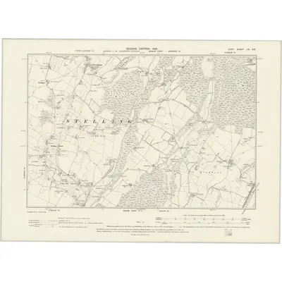 1896 Map of Kent LVI.SE, 1898 Print
