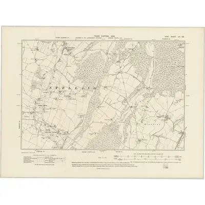 1906 Map of Kent LVI.SE, 1908 Print