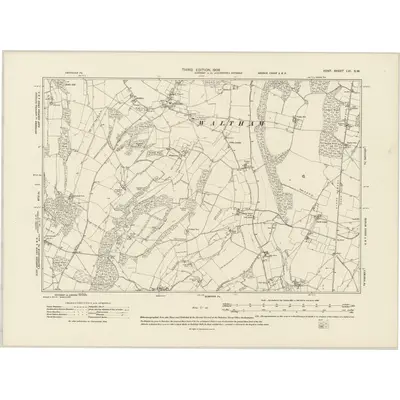 1906 Map of Kent LVI.SW, 1908 Print