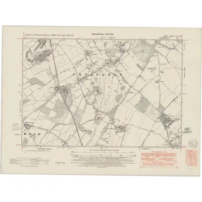1937 Map of Kent LVII.NE, 1950 Print