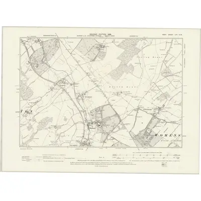 1896 Map of Kent LVII.NW, 1898 Print