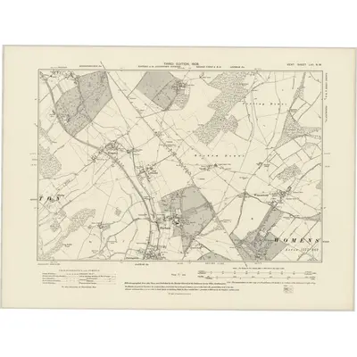 1906 Map of Kent LVII.NW, 1908 Print