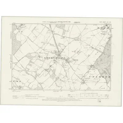 1896 Map of Kent LVII.SE, 1898 Print