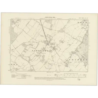 1906 Map of Kent LVII.SE, 1908 Print