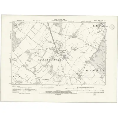1906 Map of Kent LVII.SE, 1939 Print