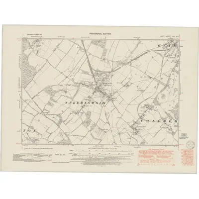 1937 Map of Kent LVII.SE, 1950 Print