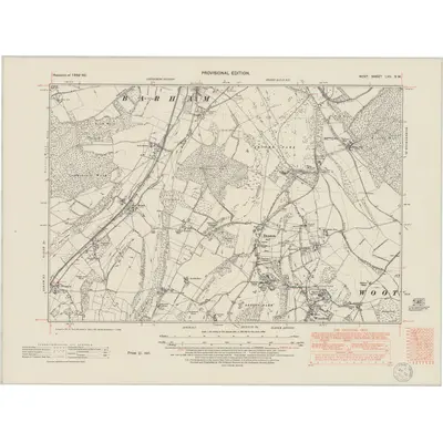 1939 Map of Kent LVII.SW, 1950 Print