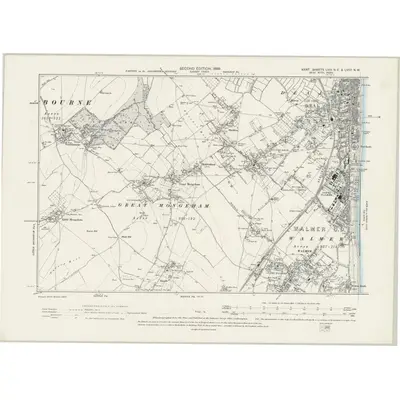 1896 Map of Kent LVIII.NE & LVIIIA.NW, 1899 Print