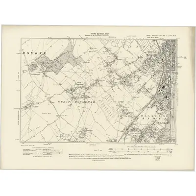 1905 Map of Kent LVIII.NE & LVIIIA.NW, 1907 Print