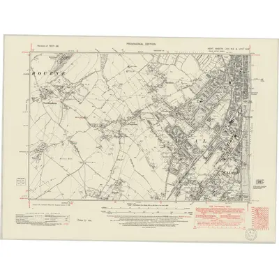 1937 Map of Kent LVIII.NE & LVIIIA.NW, 1950 Print