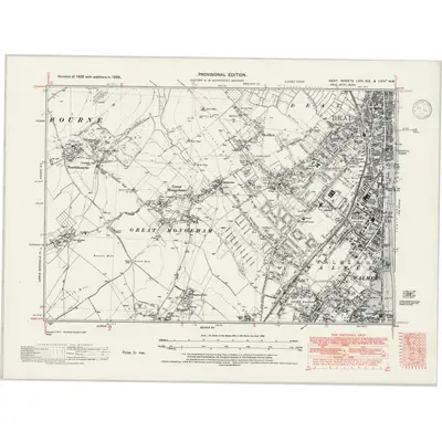 1938 Map of Kent LVIII.NE & LVIIIA.NW, 1946 Print