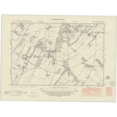 1937 Map of Kent LVIII.NW, 1949 Print