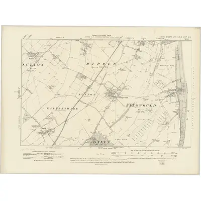 1905 Map of Kent LVIII.SE & LVIIIA.SW, 1908 Print