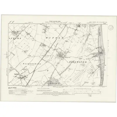 1905 Map of Kent LVIII.SE & LVIIIA.SW, 1939 Print