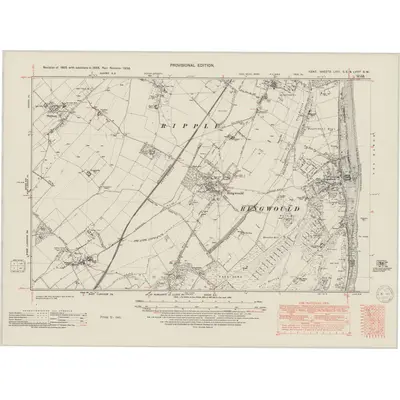 1938 Map of Kent LVIII.SE & LVIIIA.SW, 1950 Print
