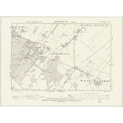 1896 Map of Kent LVIII.SW, 1898 Print
