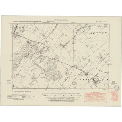 1937 Map of Kent LVIII.SW, 1950 Print