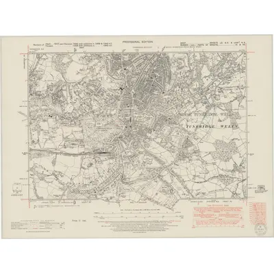 1936 Map of Kent LX.SE & LXIXA.NE, 1950 Print