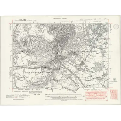 1938 Map of Kent LX.SE & LXIXA.NE, 1946 Print