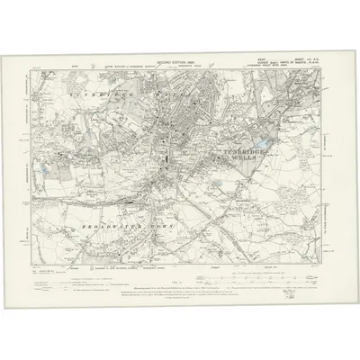 1895 Map of Kent LX.SE, 1898 Print