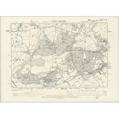 1895 Map of Kent LX.SW, 1898 Print