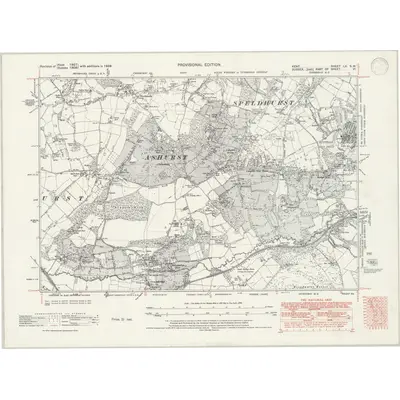 1938 Map of Kent LX.SW, 1946 Print