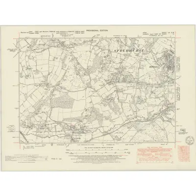 1945 Map of Kent LX.SW, 1951 Print