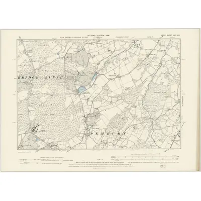 1895 Map of Kent LXI.NW, 1898 Print
